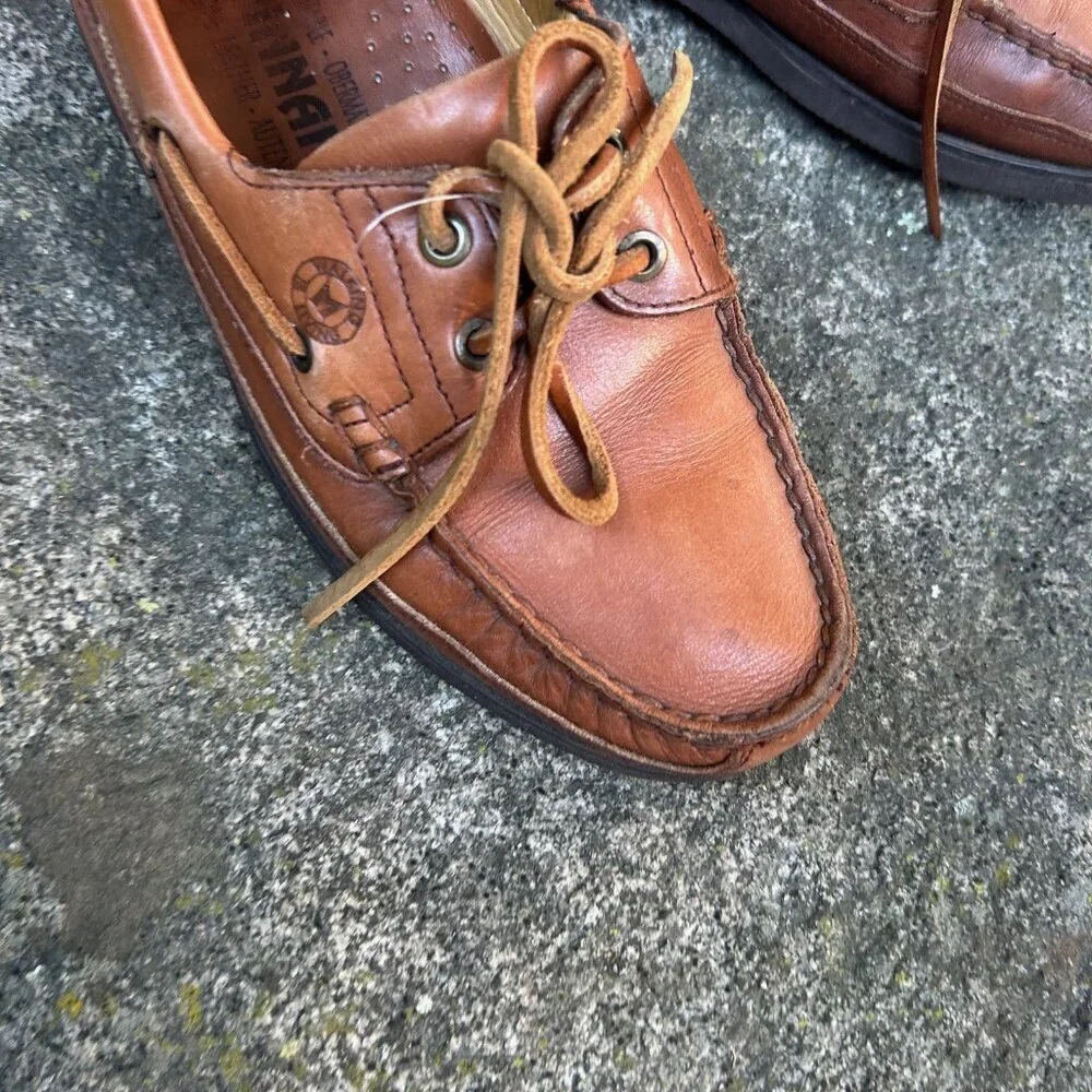 Mephisto Men's Spinnaker Brown Leather Boat Shoes Size 8.5 US